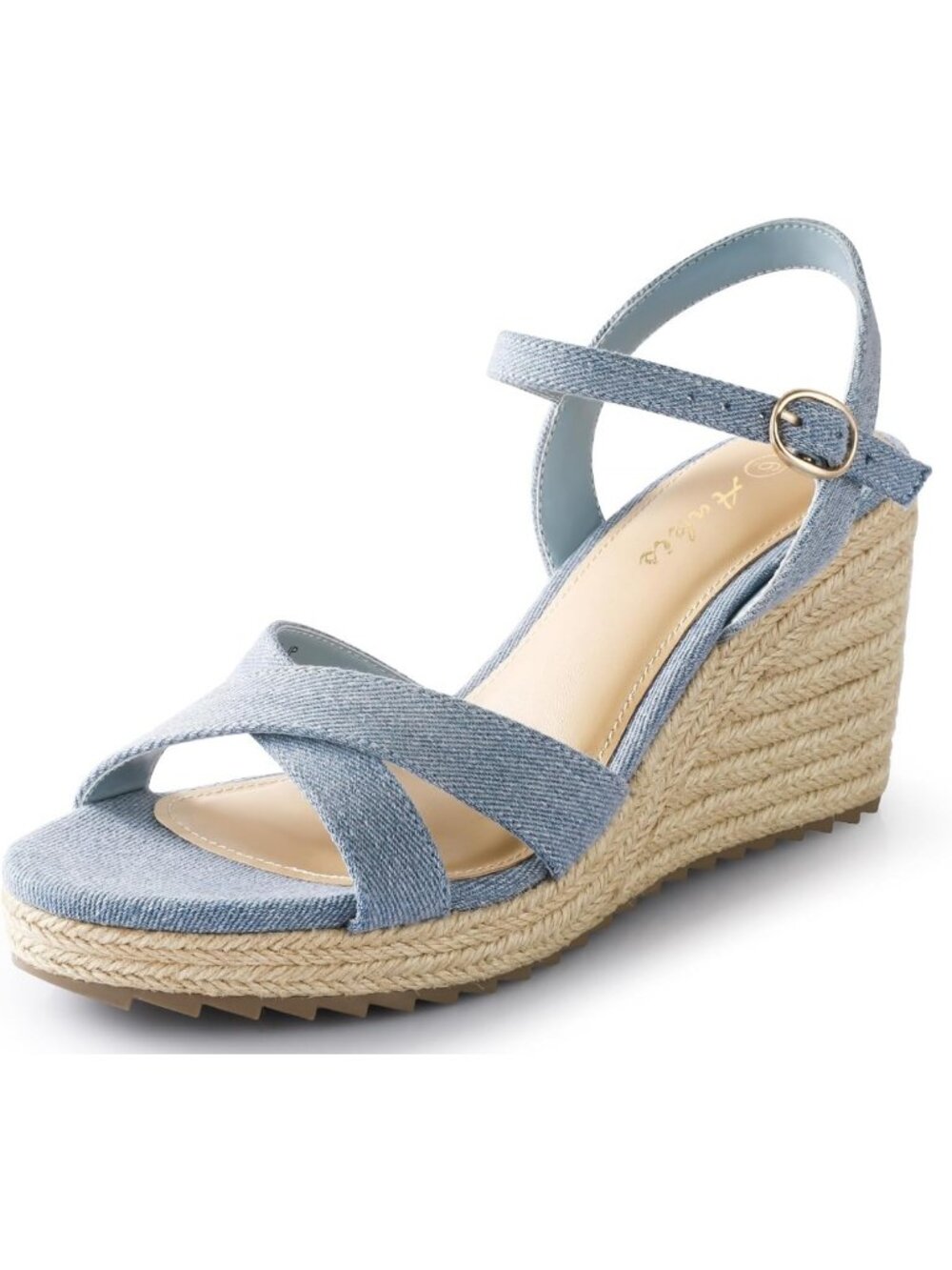 Comfortable Open Toe Wedge Sandals for Women, Espadrille Ankle Strap High Heels